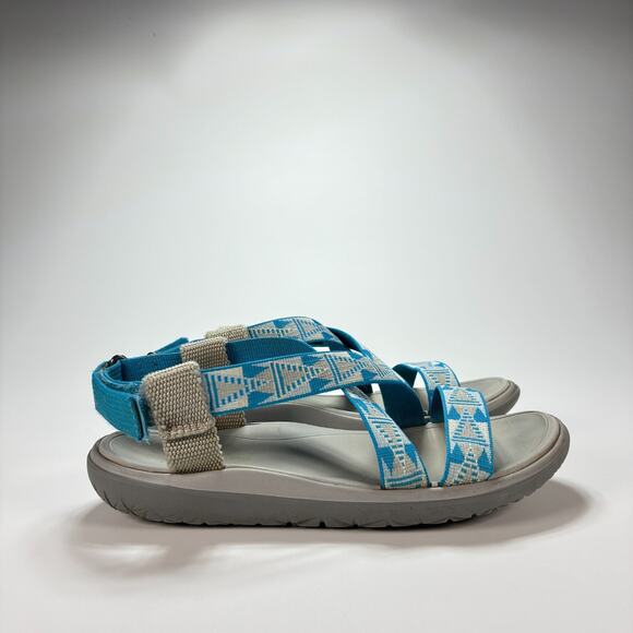 Teva Terra Float Livia Sandals Blue Adjustable Straps Outdoor Women's Size 5.5 - Picture 1 of 11